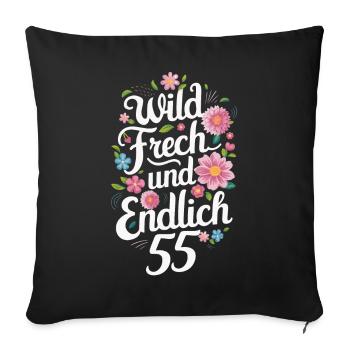 Birthday Gift 55 Years Birthday Child - Sofa pillowcase 17,3'' x 17,3'' (45 x 45 cm) - black - Front