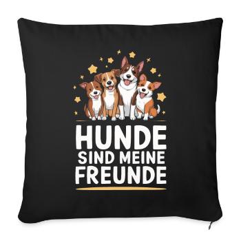 Dog Dogs Pet Funny Sayings - Sofa pillowcase 17,3'' x 17,3'' (45 x 45 cm) - black - Front