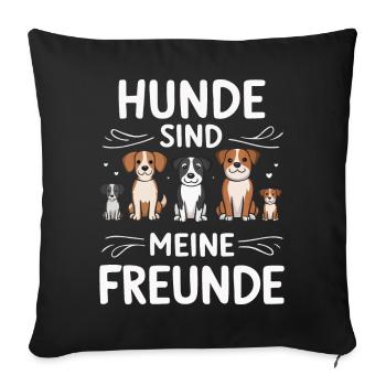 Dog Dogs Pet Funny Sayings - Sofa pillowcase 17,3'' x 17,3'' (45 x 45 cm) - black - Front
