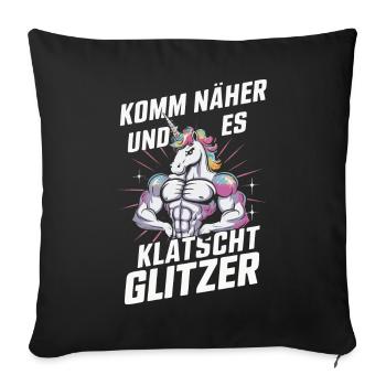 Unicorn Unicorns Mythical Creatures Mystical - Sofa pillowcase 17,3'' x 17,3'' (45 x 45 cm) - black - Front