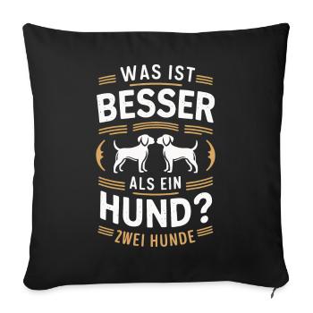 Dog Dogs Pet Funny Sayings - Sofa pillowcase 17,3'' x 17,3'' (45 x 45 cm) - black - Front