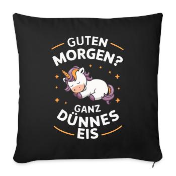 Einhorn Einhörner Fabelwesen Mystisch - Sofakissenbezug 45 x 45 cm - Schwarz - Vorne