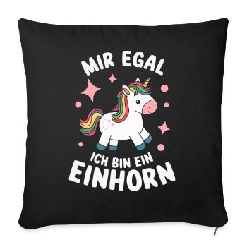 Licorne Licornes Créatures mythiques Mystique - Housse de coussin décorative 45 x 45 cm - noir - Devant