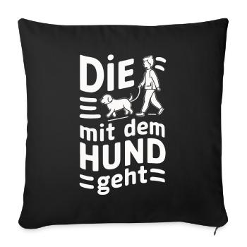 Dog Dogs Pet Funny Sayings - Sofa pillowcase 17,3'' x 17,3'' (45 x 45 cm) - black - Front