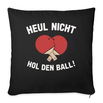 Tennis de table Joueur de tennis de table - Housse de coussin décorative 45 x 45 cm - noir - Devant