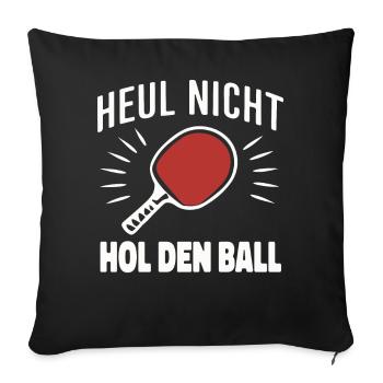 Tennis de table Joueur de tennis de table - Housse de coussin décorative 45 x 45 cm - noir - Devant