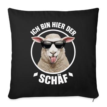 Sheep Sheep Herd Farm Farmer Shepherd - Sofa pillowcase 17,3'' x 17,3'' (45 x 45 cm) - black - Front