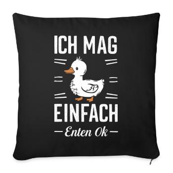 Mallard, Duck Birds, Duck, Dark Duck, Bird - Sofa pillowcase 17,3'' x 17,3'' (45 x 45 cm) - black - Front