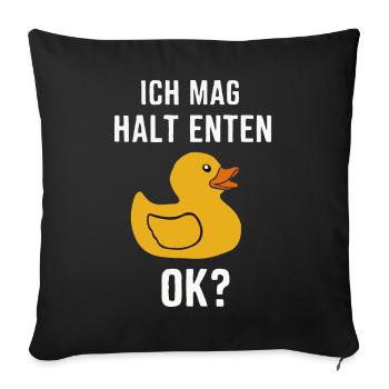 Mallard, Duck Birds, Duck, Dark Duck, Bird - Sofa pillowcase 17,3'' x 17,3'' (45 x 45 cm) - black - Front