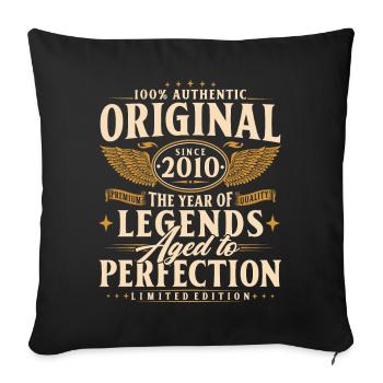 Original 2010 Vintage Born Cadeau d’anniversaire - Housse de coussin décorative 45 x 45 cm - noir - Devant