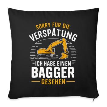 Excavator Driver Construction Worker Construction Site Construction Machine - Sofa pillowcase 17,3'' x 17,3'' (45 x 45 cm) - black - Front