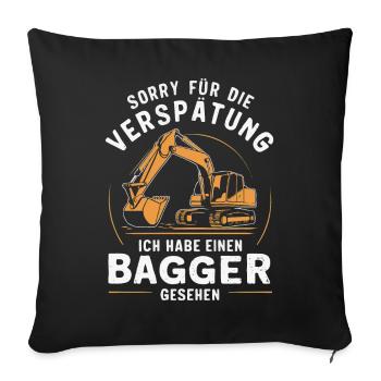Excavator Driver Construction Worker Construction Site Construction Machine - Sofa pillowcase 17,3'' x 17,3'' (45 x 45 cm) - black - Front