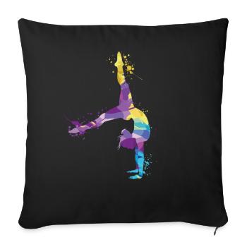 Gymnast Acrobatics Gymnastics Gymnastics - Sofa pillowcase 17,3'' x 17,3'' (45 x 45 cm) - black - Front