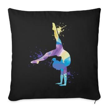 Gymnast Acrobatics Gymnastics Gymnastics - Sofa pillowcase 17,3'' x 17,3'' (45 x 45 cm) - black - Front