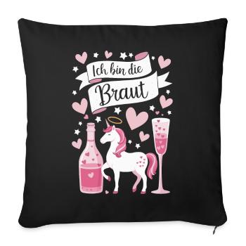 Bachelorette Party Wedding Bridesmaid - Sofa pillowcase 17,3'' x 17,3'' (45 x 45 cm) - black - Front