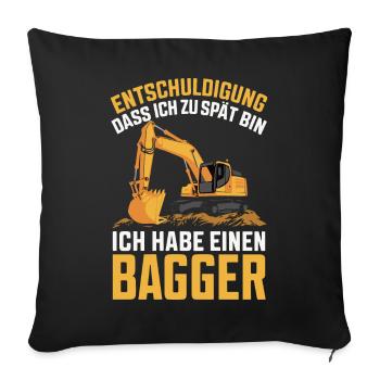 Excavator Driver Construction Worker Construction Site Construction Machine - Sofa pillowcase 17,3'' x 17,3'' (45 x 45 cm) - black - Front