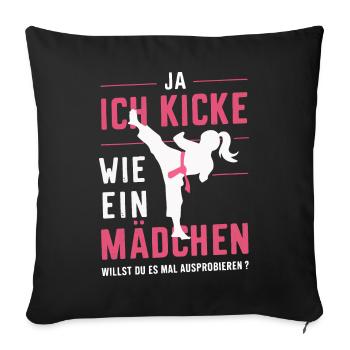 Karaté Arts Martiaux Combattant Karaté - Housse de coussin décorative 45 x 45 cm - noir - Devant