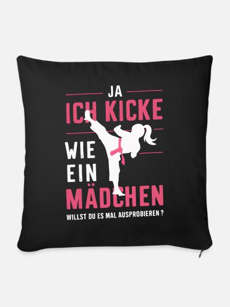 Karate Kampfsport Kämpfer Karate - Sofakissenbezug 45 x 45 cm - Schwarz