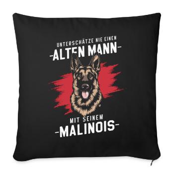 Malinois Belgian Shepherd Dog Dogs - Sofa pillowcase 17,3'' x 17,3'' (45 x 45 cm) - black - Front
