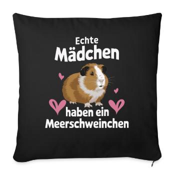 Meerschweinchen Kurzhaar Langhaar Crested Hunde - Sofakissenbezug 45 x 45 cm - Schwarz - Vorne