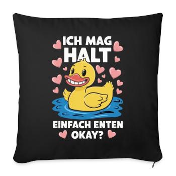 Mallard, Duck Birds, Duck, Dark Duck, Bird - Sofa pillowcase 17,3'' x 17,3'' (45 x 45 cm) - black - Front