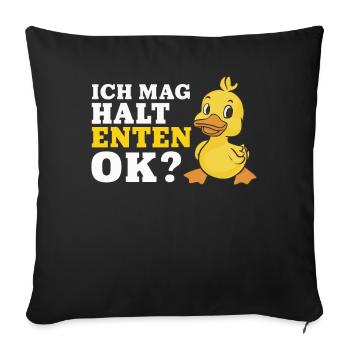 Mallard, Duck Birds, Duck, Dark Duck, Bird - Sofa pillowcase 17,3'' x 17,3'' (45 x 45 cm) - black - Front