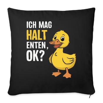 Mallard, Duck Birds, Duck, Dark Duck, Bird - Sofa pillowcase 17,3'' x 17,3'' (45 x 45 cm) - black - Front