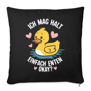Mallard, Duck Birds, Duck, Dark Duck, Bird - Sofa pillowcase 17,3'' x 17,3'' (45 x 45 cm) - black - Front