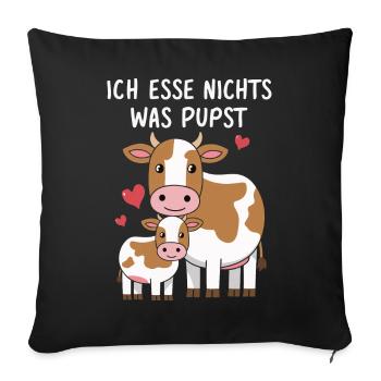 Végétarien Végétalien Bien-être animal Droits des animaux Veggie - Housse de coussin décorative 45 x 45 cm - noir - Devant