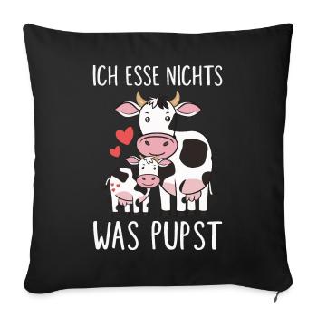 Végétarien Végétalien Bien-être animal Droits des animaux Veggie - Housse de coussin décorative 45 x 45 cm - noir - Devant