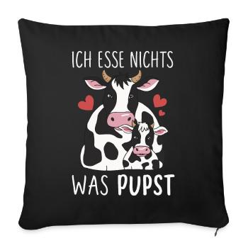 Végétarien Végétalien Bien-être animal Droits des animaux Veggie - Housse de coussin décorative 45 x 45 cm - noir - Devant