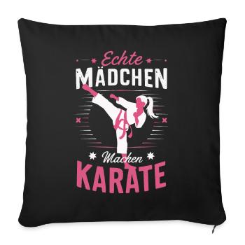 Karaté Arts Martiaux Combattant Karaté - Housse de coussin décorative 45 x 45 cm - noir - Devant
