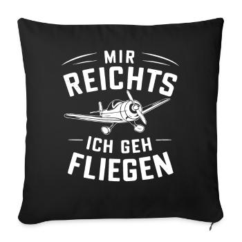Pilot Pilots Airplane Flying Aviation - Sofa pillowcase 17,3'' x 17,3'' (45 x 45 cm) - black - Front