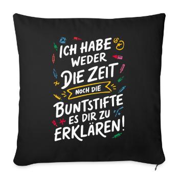 Sarcasme Ironie Drôle Paroles sarcastiques - Housse de coussin décorative 45 x 45 cm - noir - Devant