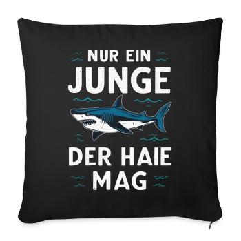 Shark Shark Sharks Shark - Sofa pillowcase 17,3'' x 17,3'' (45 x 45 cm) - black - Front
