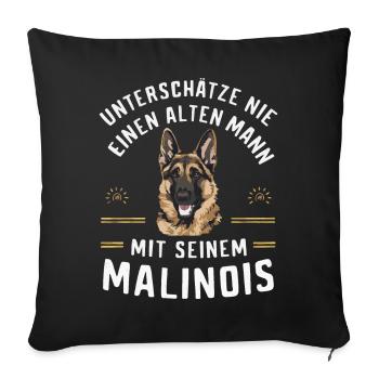 Malinois Belgian Shepherd Dog Dogs - Sofa pillowcase 17,3'' x 17,3'' (45 x 45 cm) - black - Front