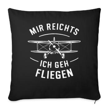 Pilot Pilots Airplane Flying Aviation - Sofa pillowcase 17,3'' x 17,3'' (45 x 45 cm) - black - Front