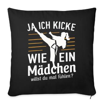 Karaté Arts Martiaux Combattant Karaté - Housse de coussin décorative 45 x 45 cm - noir - Devant
