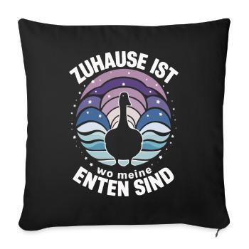 Mallard, Duck Birds, Duck, Dark Duck, Bird - Sofa pillowcase 17,3'' x 17,3'' (45 x 45 cm) - black - Front