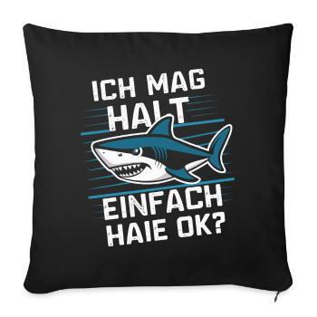 Shark Shark Sharks Shark - Sofa pillowcase 17,3'' x 17,3'' (45 x 45 cm) - black - Front