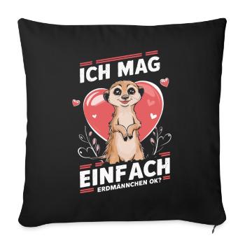 Meerkat Scratching Animal - Sofa pillowcase 17,3'' x 17,3'' (45 x 45 cm) - black - Front
