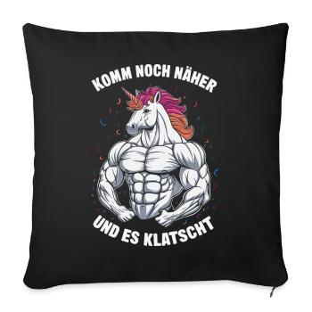 Licorne Licornes Créatures mythiques Mystique - Housse de coussin décorative 45 x 45 cm - noir - Devant