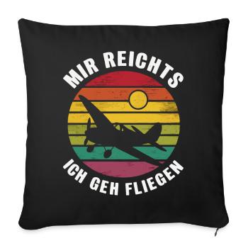 Pilot Pilots Airplane Flying Aviation - Sofa pillowcase 17,3'' x 17,3'' (45 x 45 cm) - black - Front