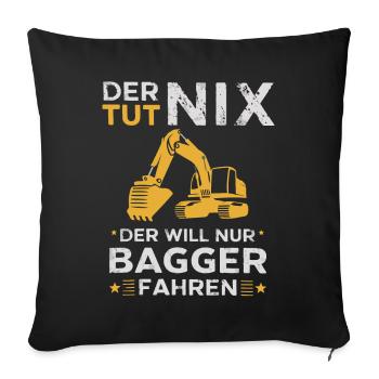 Excavator Driver Construction Worker Construction Site Construction Machine - Sofa pillowcase 17,3'' x 17,3'' (45 x 45 cm) - black - Front