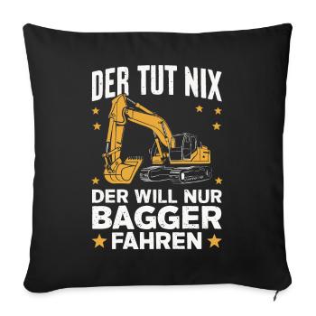 Excavator Driver Construction Worker Construction Site Construction Machine - Sofa pillowcase 17,3'' x 17,3'' (45 x 45 cm) - black - Front