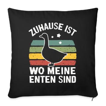 Mallard, Duck Birds, Duck, Dark Duck, Bird - Sofa pillowcase 17,3'' x 17,3'' (45 x 45 cm) - black - Front