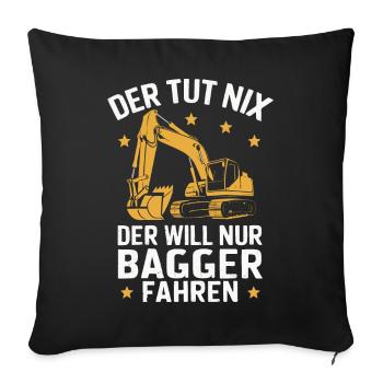 Excavator Driver Construction Worker Construction Site Construction Machine - Sofa pillowcase 17,3'' x 17,3'' (45 x 45 cm) - black - Front