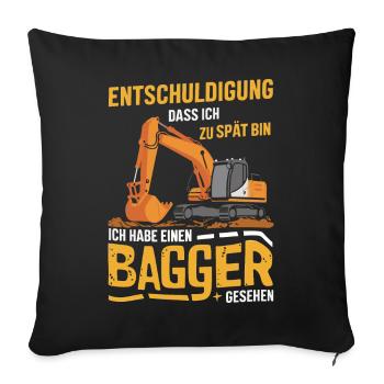Excavator Driver Construction Worker Construction Site Construction Machine - Sofa pillowcase 17,3'' x 17,3'' (45 x 45 cm) - black - Front