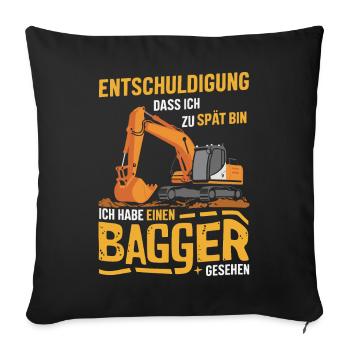 Excavator Driver Construction Worker Construction Site Construction Machine - Sofa pillowcase 17,3'' x 17,3'' (45 x 45 cm) - black - Front