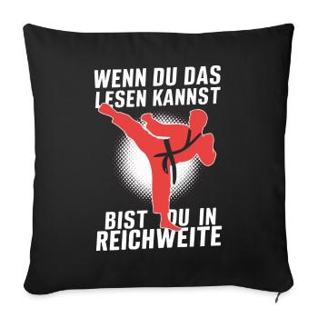 Karaté Arts Martiaux Karaté Combattant - Housse de coussin décorative 45 x 45 cm - noir - Devant